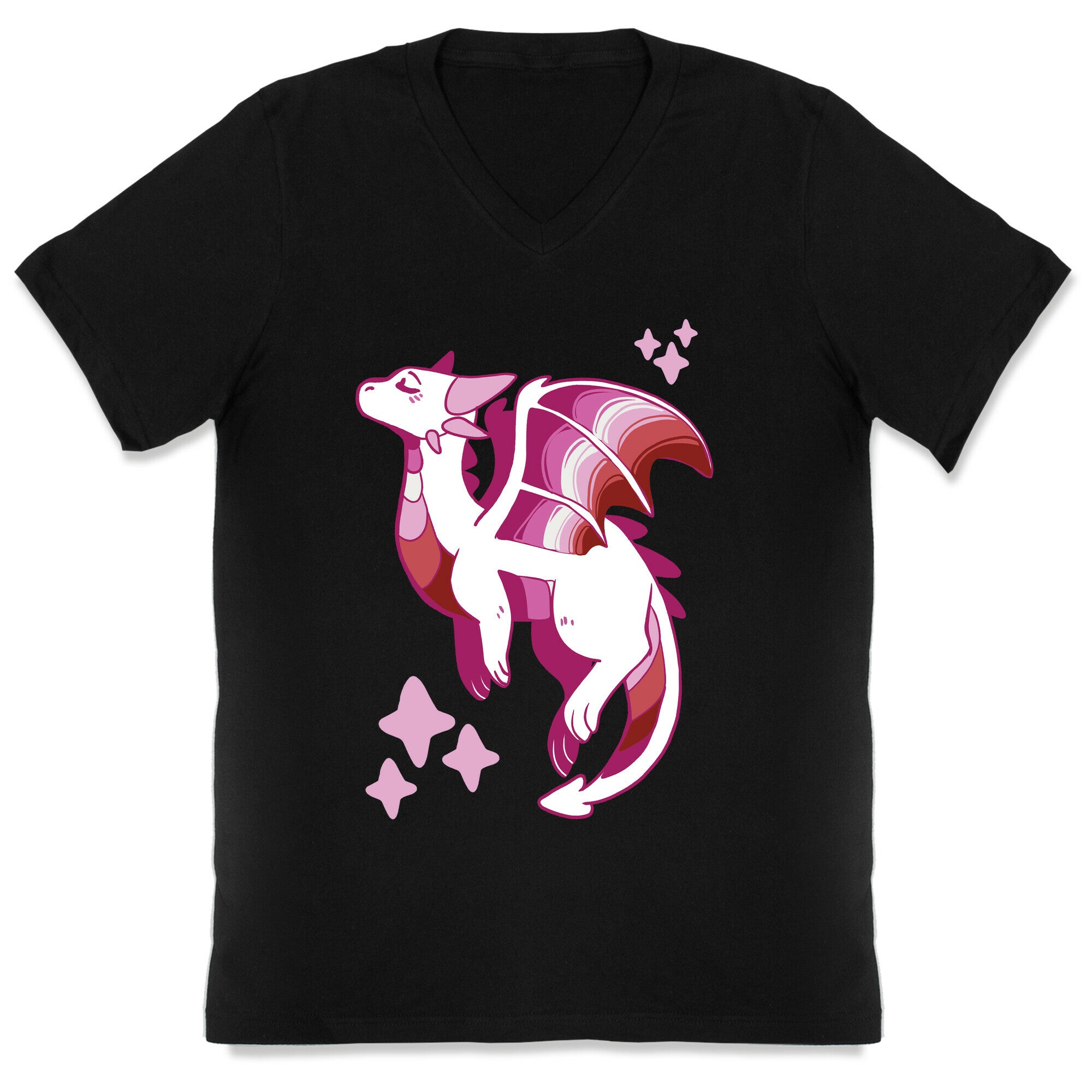 Lesbian Pride Dragon V-Neck